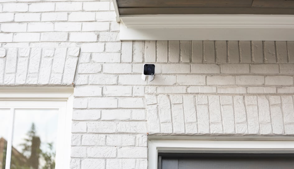 ADT outdoor camera on a Flint home